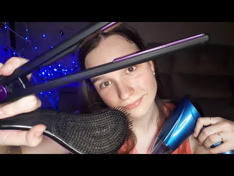 ASMR SECANDO SEU CABELO E FAZENDO CHAPINHA