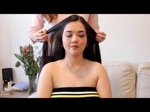 ASMR | Hair play, hair brushing & light touch on Sonia Elsie 🎀 (no talking)