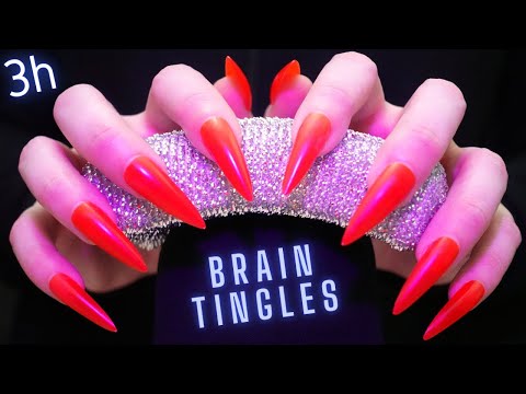 Asmr Sponge on Mic : Scratching, Brushing, Squishing, Crinkle etc No Talking for Sleep - Long Nails