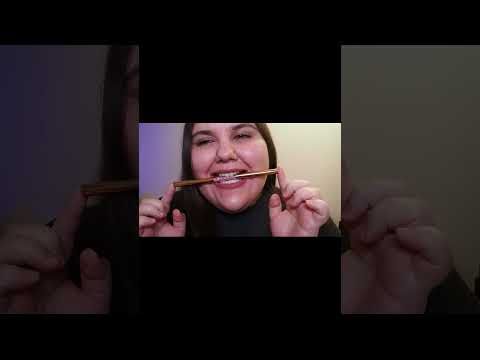 ASMR: Lightly tapping my teeth on a stick | Short trigger sounds
