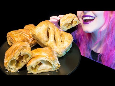 ASMR: Super Crispy Small Apple Pies w/ Sugar Glaze ~ Relaxing Eating Sounds [No Talking|V] 😻