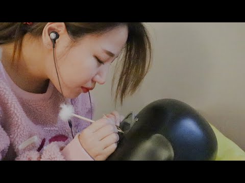 ASMR 귀벽에 붙은 굳은 귀지 파내기 Ear cleaning 耳掃除