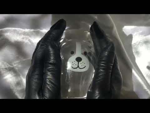 LEATHER GLOVES  🤍   Squeaky Glass  and   Cuteness Overload 🐻 [[ASMR]]