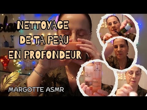 Asmr français, Nettoyage de ta peau en profondeur et massage des ✋️✋️avec crème avant un gros dodo 🛌