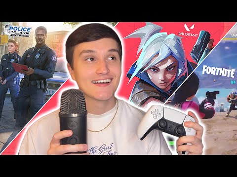 ASMR 1 Hour Of Relaxing Gameplay 🎮 | Fortnite, Valorant, Police Sim (w/ controller sounds)