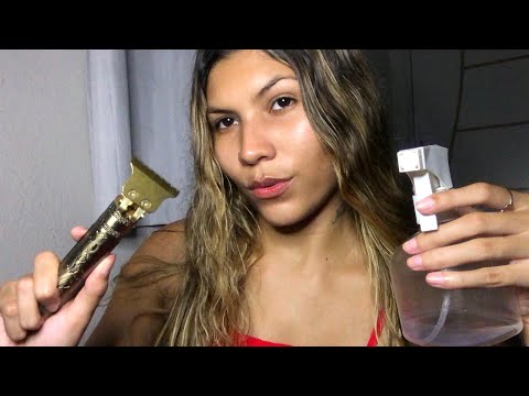 ASMR BARBEARIA 💈 | fazendo sua barba, aparando seu cabelo e fazendo sua sobrancelha.