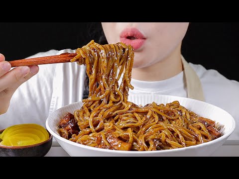 Jjajangmyeon • Black Bean Noodles • Making & Eating • Mukbang ASMR