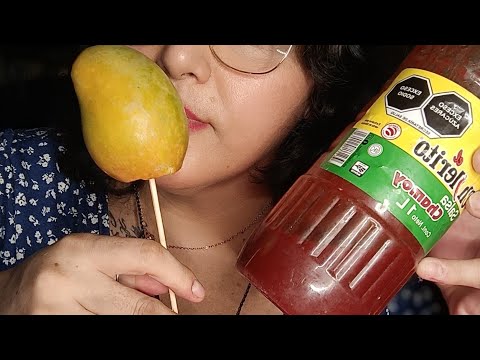 ASMR comiendo mango 🥭 con chamoy y Tajín 