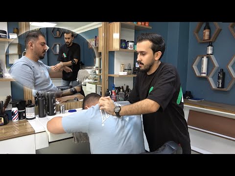 Asmr Deep Relaxing Massage From Turkish Barber + CRACKS + Head,Face,Ear,Back,Arm,Neck Massage #wash