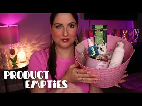 ASMR Product Empties🧴Chatty Whispers, Packaging Sounds, & Rain Sounds🌧️