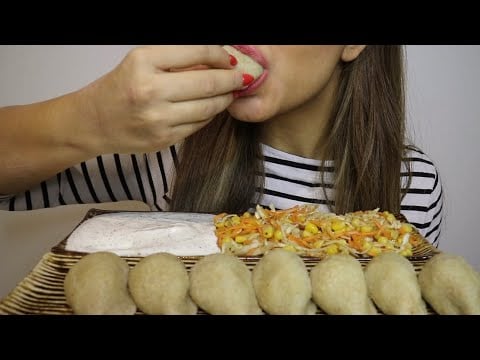 ASMR BURGUL DUMPLINGS FILLED WITH VEGGIES (KIBBEH) SALAD / no talking / CREMA ASMR #asmr #kibbeh