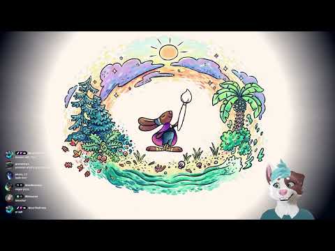 Playing a very cute and chill game :3