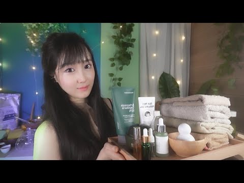 ASMR Rainy Day Forest Spa for Relaxation🌧️🌲ㅣFacial Cleansing·Skincare·Treatment·Brushing·Oil Massage