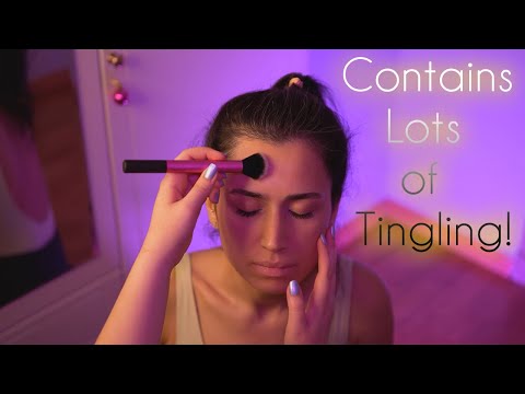 ASMR | Unintelligible Whispering! Face Gentle Massage and Brushing