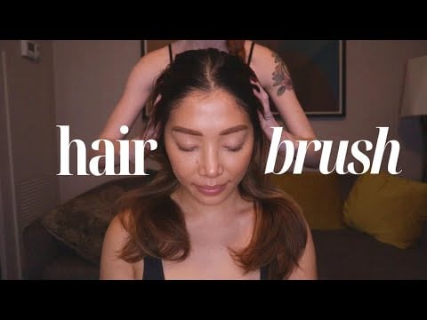 ASMR Salon⚡️ Hair brushing & scalp massage for my friend CORGISAAN