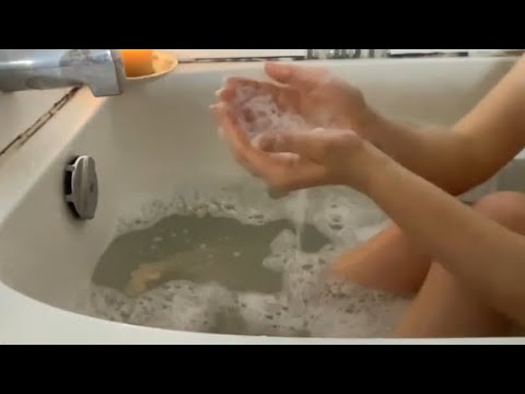 ASMR: Preparing a bath: Steamy Cedar Eucalyptus, bubble noises, smooth shave 🫧🫧🫧