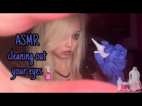 ASMR cleaning out your eyes👁️🫧 (fast and aggressive)