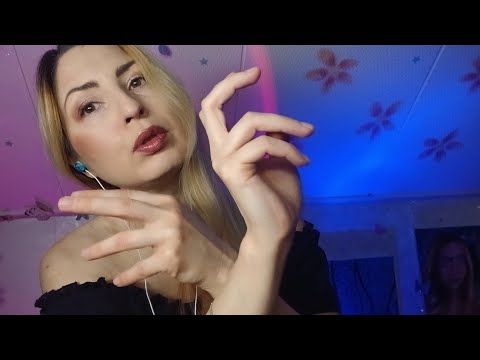 ASMR | Hypnotic Hands Movement | Only Mouth Sounds & Atmospheric Ambient (Reverb)