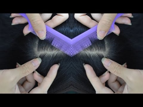 ASMR Scalp Scratching, Hair Parting & Hair Brushing Real Person For Deep Sleep ( No Talking )