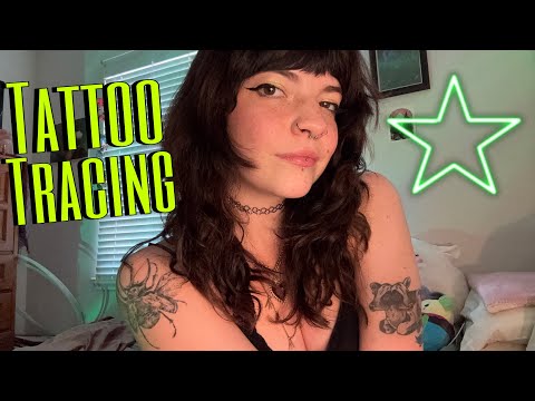 ASMR TATTOO TRACING | m0uth sounds, whispers & showing you my tats  🖤 #asmrtriggers 