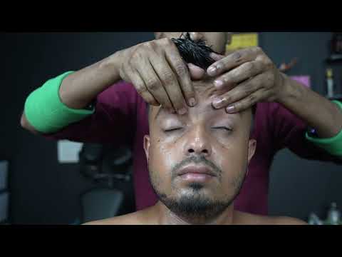 Indian Barber Relaxing Head Massage And Forehead Tapping ASMR | Tapping And Scratching ASMR Massage
