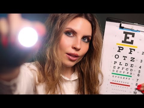 ASMR Extremely Detailed Eye Exam | Light Triggers, Color Tests, Eye Charts