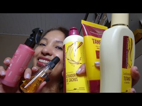 ASMR Da lavagem à finalização para cabelos cacheados (com sons dos potes e de mãos secas)🌿🌙
