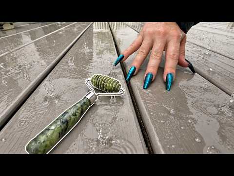 asmr in the rain - concrete scratching - camera taps