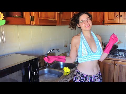 ASMR HOME CLEANING & Washing Dishes with RUBBER GLOVES