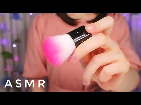 【ASMR/囁き】メイクブラシの音と意味のない言葉の囁き Makeup brushes sounds, Inaudible Whispers