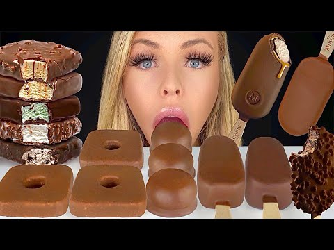 ASMR Klondike Donuts, Chocolate Magnum Double Raspberry, Boston Cream, Mukbang 먹방