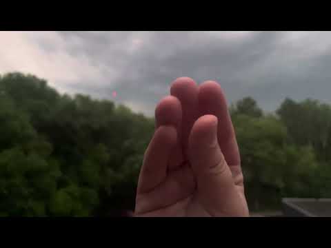 ASMR with lightning and thunder in the background *hand movements*