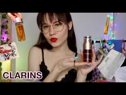 АСМР РАСПАКОВКА  CLARINS 🍒✨ ЛИПКИЙ ШЕПОТ 🦄 ТЕПИНГ, ШОРОХ, ШУРШАНИЕ ☺️💦💞