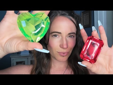 ASMR- Visual Triggers For Sleep with Plastic Gems (tapping, focusing, scanning)