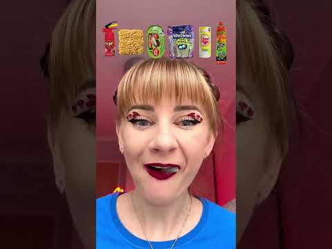 ASMR Emoji Eating Fish, Ramen, Sour Spray, Gummy Candy #shorts