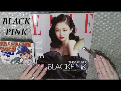 ASMR Gum Chewing Magazine Flip Through | BLACK PINK | Tingly Whisper For Sleep