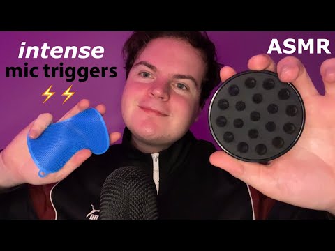 ⚡️Fast & Aggressive ASMR Intense Mic Triggers, Hand Sounds, Brushing, Visual Triggers ⚡️