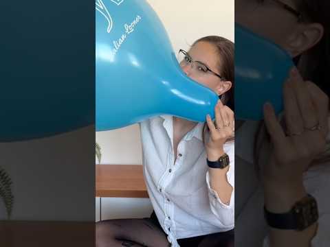 THAT NECK?! .. Blowing Blue Balloon #asmr #balloon  #poppballons #blowing