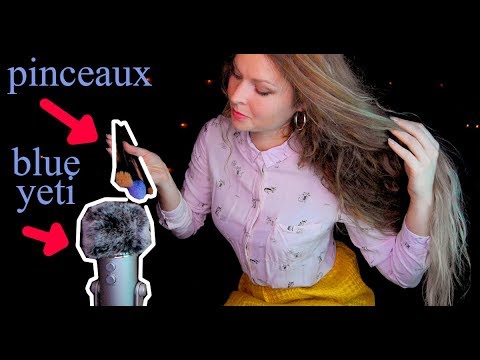 ASMR FRANÇAIS 🌙⭐JE T'AIDE À T'ENDORMIR AVEC LES PINCEAUX SUR BLUE YETI asmr brushing  mic for sleep