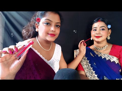 ASMR Doing My Cousin Indian Party Makeup 💄💋
