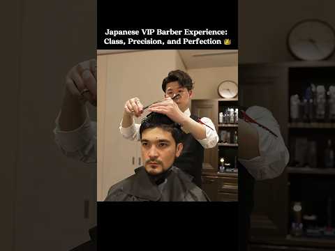 Japanese Barber Treats Customer Like Royalty 👑💈 #asmr #asmrvideo #japanesebarber