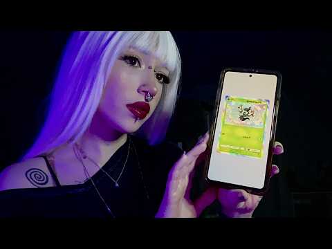 ASMR Opening Cards on Pokemon TCGP | Phone Tapping, Whispering