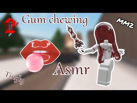 ASMR gum chewing ~ mouth sounds || playing mm2 ROBLOX! (No talking)✨✨