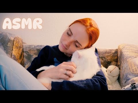 ASMR of a White Purring Cat (Soft Sounds)