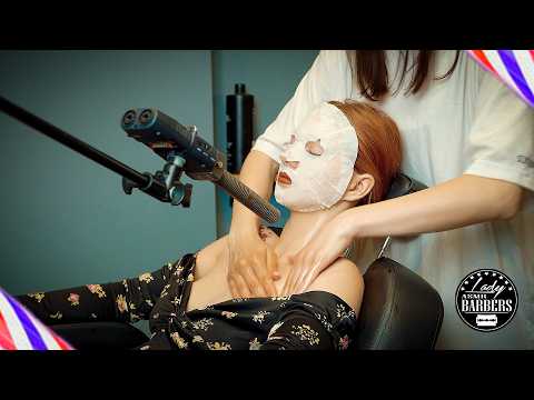 Delicate ASMR Face Mask and Relaxing Massage by Barber Lady Adel to Lika