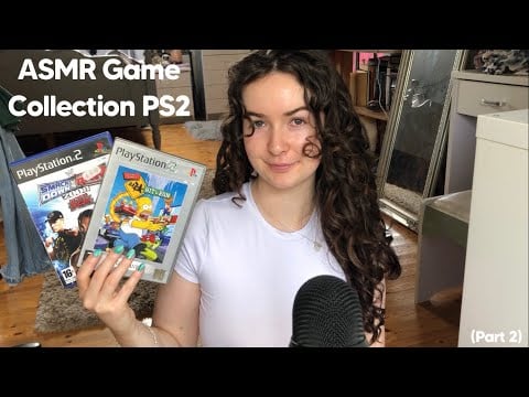 ASMR || My PS2 Game Collection Part 2 🎮 (sticky tapping, gripping, whispers)