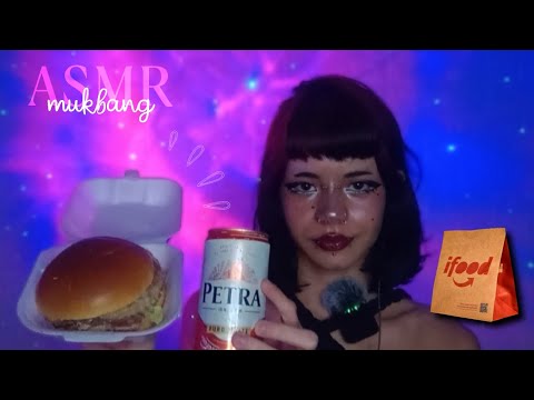 ASMR MUKBANG comendo x-salada + cerveja
