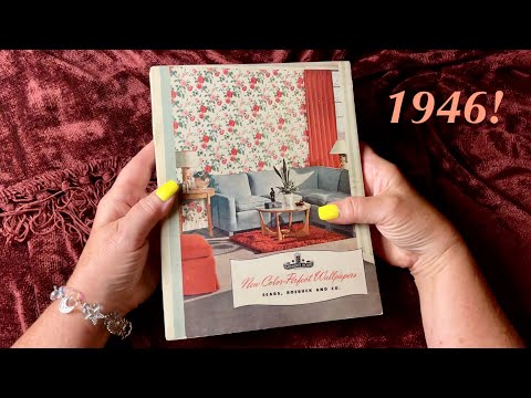 1946 Vintage Wall paper Sample Book (Soft Spoken Version) Thick paper page turning~ASMR