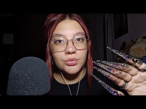 VISUAL TRIGGERS and MOUTH SOUNDS with CLAW NAIL RINGS 😴💜 | ASMR ITA