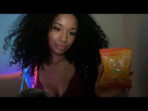 asmr whisper ramble + eating gummy mangos 🥭